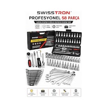 Swisstron Sws581246 58parça Cırcır Lokma Anahtar Seti Crv Krom Vanadyum Bits Kombine Anahtar Takımı