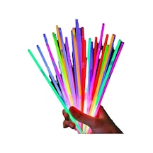 100 Adet Glow Sticks Bilezikler, Karanlıkta Parlayan Parti Malzemeleri