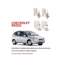 Chevrolet Rezzo 2007 Model Arası Ön Uzun-kısa 4 Lü Far Ampülü Takımı