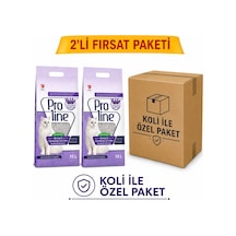 Proline Bentonit Lavanta Kokulu Kedi Kumu 10 Lt 2 Özel Koli Paket