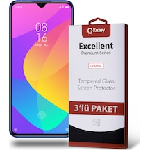 Xiaomi Mi 9 Lite ile Uyumlu Kırılmaz Cam Ekran Koruyucu Ekonomik 3'lü Paket
