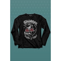 Shark Team Köpek Balığı Boks Fight Dövüşü Uzun Kollu Tişört Baskılı T-shirt 001
