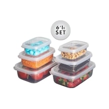 Dikdörtgen Sızdırmaz Saklama Kapları Şeffaf 5 Lı Set Diğer