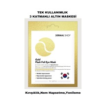 Dermal Gold Flash Foil Tek Kullanımlık 3 Katmanlı Göz Maskesi 4 G 8'li Paket