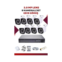 8 Kameralı Set - 5mp Sony Lensli Full Hd Gece Görüşlü Güvenlik Kamerası Sistemi - Mm9qkvksxx