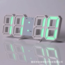 Zilinn 3d Basit Dijital Saat Masaüstü Dekorasyonu Oturma Odası Yatak Odası Çalışma Odası Duvar Saati Led Dijital Saat Yeşil -uzaktan Kontrol Sürümü-17 Çok Renki