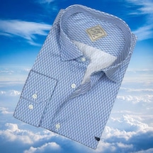 Pamuklu Açık Mavi Uzun Kollu Erkek Gömlek Slim Fit Kalıp -9761 Açik Mavi