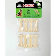 Dogmozz Premium Deri Pres Beyaz Köpek Kemiği 8 x 7 CM 8'li