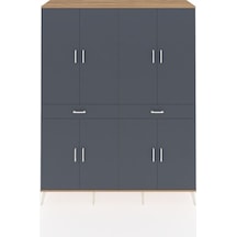 Hyperion Gardrop 10 Raflı 2 Çekmeceli 8 Kapaklı 176x44x221 Çam-antrasit Antrasit