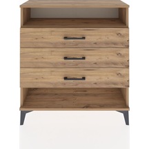 Arges Şifonyer Tek Raflı 3 Çekmeceli 88x30x96 Çam-çam Atlas Çam