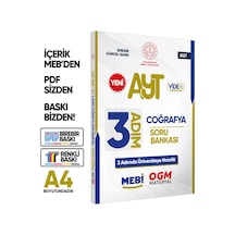 2027 Ayt Mebi-ogm 3 Adım Coğrafya Soru Bankası Renkli A4 Boyut Video Çözümlü Baskı Ücreti"