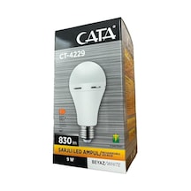 Cata 9 Watt Şarjlı Led Ampul Beyaz Işık E-27 Duylu