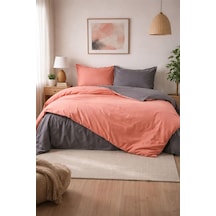 Özdilek Colormix Nevresim Takımı Çift Kişilik - Kiremit-antrasit Renkli