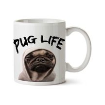 Pug Life İki Tarafı Baskılı Kupa Bardak Çok Renkli
