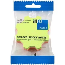 İnfo Notes 68x68mm Yapışkanlı Notluk Renkli Dişli 200 Syf Çok Renkli