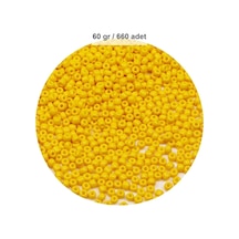 Sarı Renk 4 Mm Yaklaşık 660 Adet / 60 Gram Cam Boncuk Oya Yazma Bileklik Ve Kolye
