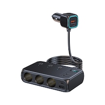 Wezone 171w Pd+qc3.0 Hızlı Şarj Çoklu Usb Portlu Araç Şarj Aleti - 3 Çıkışlı, Voltaj Gösterge Ve Açma/kapama Düğmeli