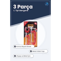 Mengene Seti 3 Parça C Tipi Kırmızı Ağaç İşi Sıkma Tutucu Ev Atöl