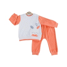 Dear Enika Miniworld Kız Bebek Tavşan Kabartmalı Kadife Alt Üst Takım 16393 001