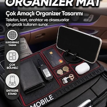 Araç İçi Kaydırmaz Silikon Organizer Mat Telefon Standlı Konsol Düzenleyici