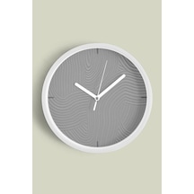 Soyut Alçı Görünümlü Modern Duvar Saati - 30cm - Önü Camlı Beyaz Kasa - Sessiz Mekanizma-jh0395 Beyaz
