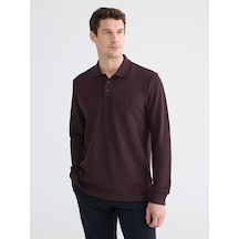 Lcwaıkıkı Classic Mürdüm Polo Yaka Erkek Sweatshirt