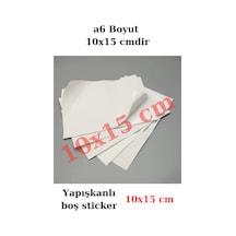 Sticker - 50 Adet Yapışkanlı Etiket - 10x15 Cm - A6 Boyut Boş