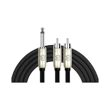 Kirlin 2Mt. Y Kablo 1/4'' Mono Erkek - 2Xrca Erkek