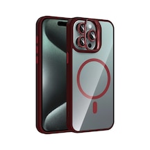 Joko Apple İphone 14 Pro Max Remim Lensli Magsafe Standlı Kapak - Bordo 0.2M-Çok Renkli