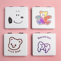 Sevimli Şekiller Kara Cep Aynası 1 Adet-1634 Beyaz