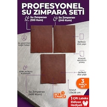 23x28 Cm Su Zımparası Seti 100 240 400 Kum 3 Parça Islak Kuru Yüzey Zımparası + Eldiven
