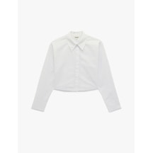 Koton Regular Fit Pamuklu Klasik Yaka Uzun Kollu Crop Gömlek Beyaz 6sak60103pw Beyaz