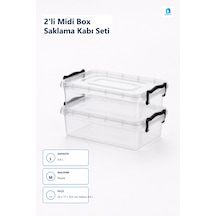 2'li Midi Box Saklama Kabı Seti Çok Renkli 2,2 L