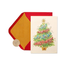 Kutuda Noel Kartları, Noel Süslemeli Noel Ağacı 12 Adet