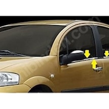 Citroen C-3 2002-2003-2004-2005-2006-2007-2008-2009 Krom Cam Çıtası 4 Parça Paslanmaz Çelik