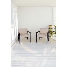 Neokas Balkon Mobilyası, Metal Oturma Grubu, Balkon Seti, Kafe Koltuğu, Teras Takımı, 2 Tekli Koltuk Antrasit