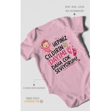 Morivokids Dayıya Özel Kısa Kollu Bebek Body %100 Pamuk Zbn193-kk Koyu Pembe