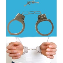 Metal - 521 - Malzemeden İmal Anahtarlı Oyuncak - Edntrend - Polis Kelepçesi
