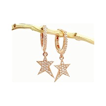 Yıldız Figürlü Gümüş Rose Küpe N11.97058