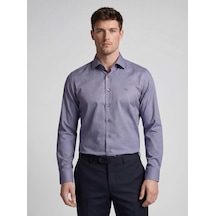 Xint Bisse Lacivert Regular Fit Cepsiz Uzun İtalyan Yaka Gömlek Bsgmars26324 39