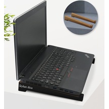 Kişiye Özel Taşınabilir Ahşap Siyah Notebook Laptop Standı