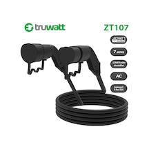 Truwatt Zt107 Elektrikli Araç Şarj Kablosu Type-2 32a/22kw/380v 7 Metre