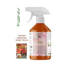 3v Viola 500 Ml Çiçeklendirici & Köklendirici + 100 Adet Şellaki İpek Çiçeği Tohumu 2