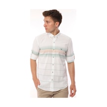 Slim Fit Uzun Kol Panolu Keten Hediye Kutulu Kolay Ütülenebilir Erkek Gömlek Fs-002994 - Yeşil-2058