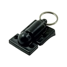 Cam Balkon Emniyet Plastik Kilit, Siyah, Metal Halka İle