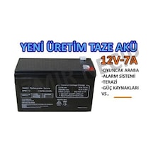 12 Volt 7 Amper Güvenlik Alarm Aküsü   Sağlam Uzun Ömürlü