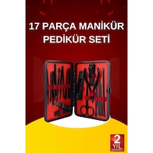 17 Parça El Ayak Bakım Seti Tırnak Temizleme Manikür Pedikür Cımbız Törpü Tırnak Makası 58650073