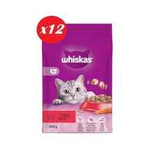 Whiskas Biftekli Havuçlu Kuru Kedi Maması 300 Gr Set 12'li