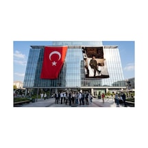 Atatürk Odasında Çalışırken Bayrak Ve Türk Bayrağı Premium Raşel Kumaş 2'li Set 10x15 Metre Ata57 Diğer