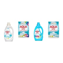 Aquabor Doğal Mineralli Sıvı Beyaz + 4 Kg Renkliler + Sıvı Renkliler + 4 Kg Beyaz 4 Lü Set